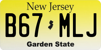 NJ license plate B67MLJ