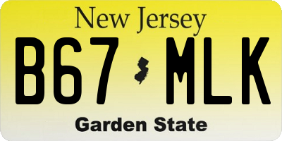 NJ license plate B67MLK