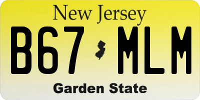 NJ license plate B67MLM