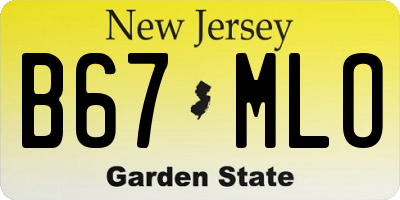 NJ license plate B67MLO