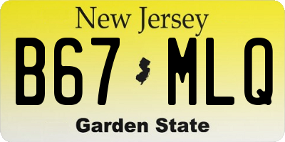 NJ license plate B67MLQ