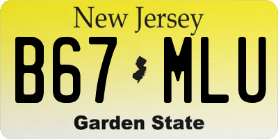 NJ license plate B67MLU