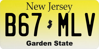 NJ license plate B67MLV