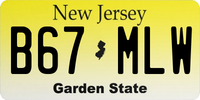 NJ license plate B67MLW