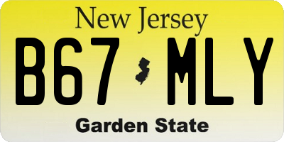 NJ license plate B67MLY