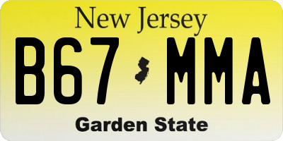 NJ license plate B67MMA