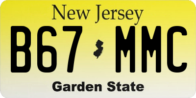 NJ license plate B67MMC