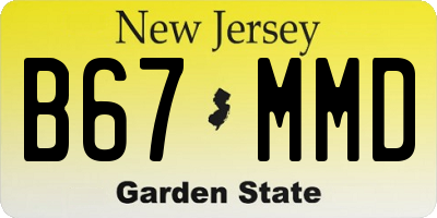 NJ license plate B67MMD
