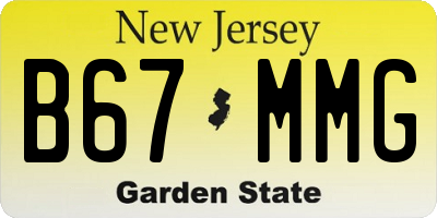 NJ license plate B67MMG