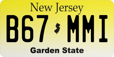 NJ license plate B67MMI
