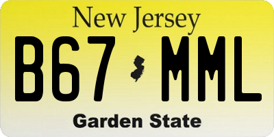 NJ license plate B67MML