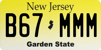 NJ license plate B67MMM