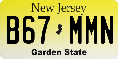 NJ license plate B67MMN