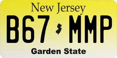 NJ license plate B67MMP