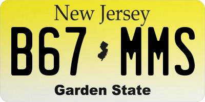 NJ license plate B67MMS