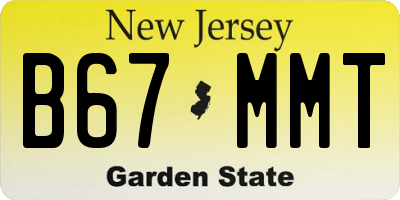 NJ license plate B67MMT