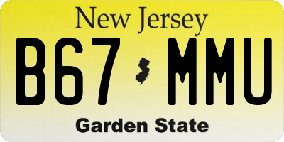 NJ license plate B67MMU
