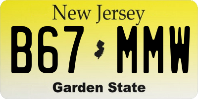 NJ license plate B67MMW