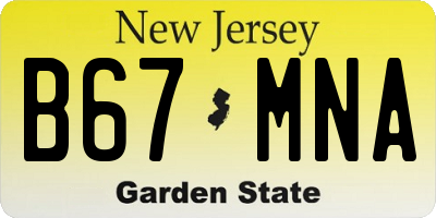 NJ license plate B67MNA