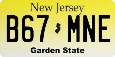 NJ license plate B67MNE
