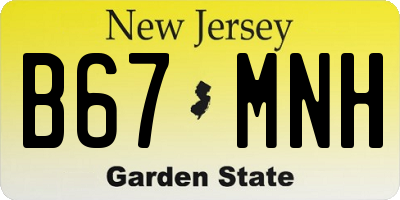 NJ license plate B67MNH