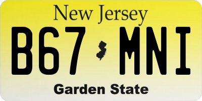 NJ license plate B67MNI