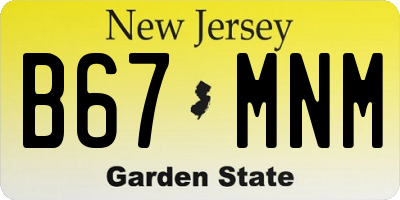 NJ license plate B67MNM