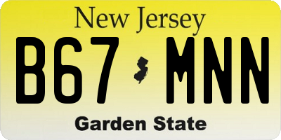 NJ license plate B67MNN