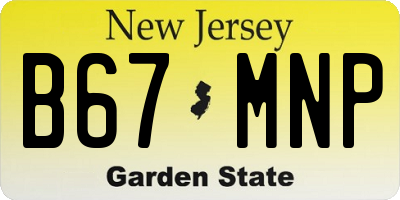 NJ license plate B67MNP
