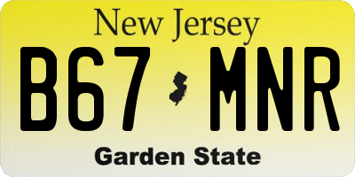 NJ license plate B67MNR