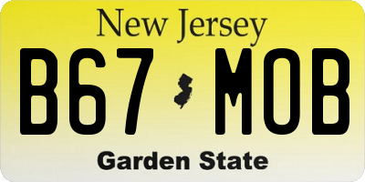 NJ license plate B67MOB