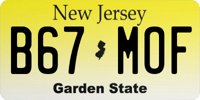 NJ license plate B67MOF