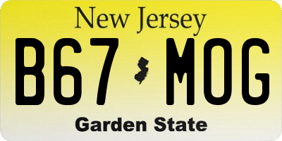 NJ license plate B67MOG