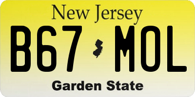 NJ license plate B67MOL