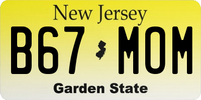 NJ license plate B67MOM