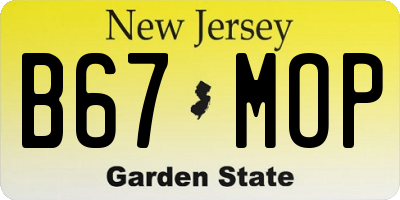 NJ license plate B67MOP