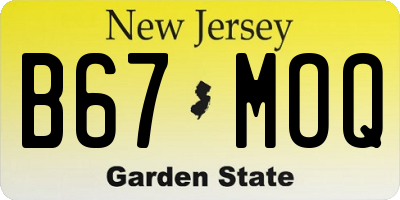 NJ license plate B67MOQ