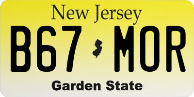 NJ license plate B67MOR
