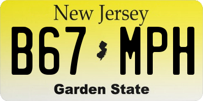 NJ license plate B67MPH