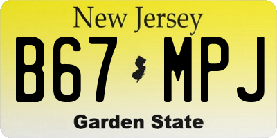NJ license plate B67MPJ