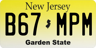 NJ license plate B67MPM