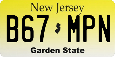 NJ license plate B67MPN