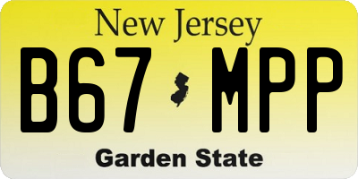NJ license plate B67MPP