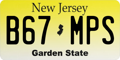 NJ license plate B67MPS