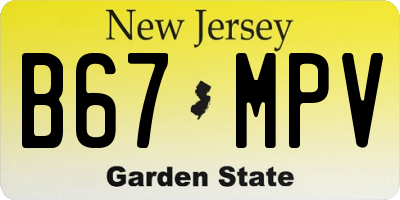 NJ license plate B67MPV