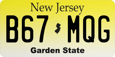 NJ license plate B67MQG