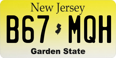 NJ license plate B67MQH