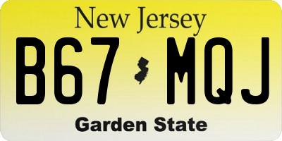 NJ license plate B67MQJ
