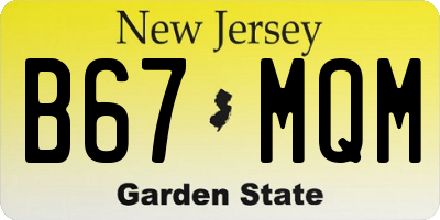 NJ license plate B67MQM
