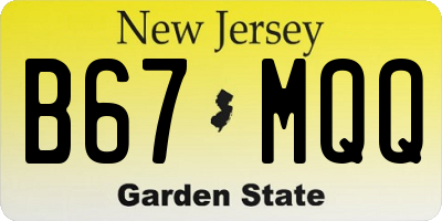 NJ license plate B67MQQ